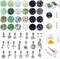 Glass Bead Bracelet Making Kit (8mm) – Beginner DIY Jewelry Set with 600 Green Glass Beads, Elastic Cord, Charms & Accessories | Make 20–30 Bracelets | No Tools Required